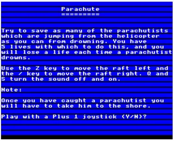 10 of the Best vol.2 - Parachute (198x)(Sinclair User) screen shot title